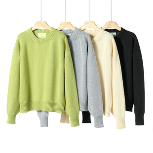 宽松慵懒溜肩长袖 韩货冬装 780克加厚30羊毛毛衣108 西湖阁老