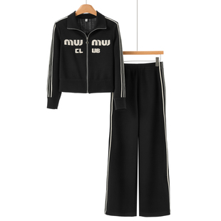 庄 运动套装 春装 拉链外套直筒裤 730剪 绍 过西湖阁老41%粘胶