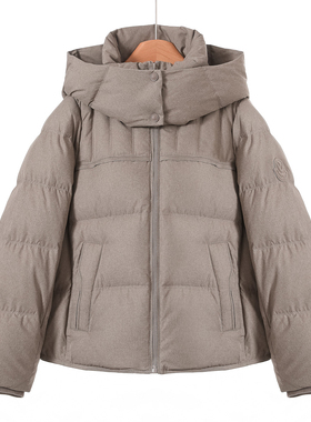 鹅绒服【慧】冬装 立领护颈拼接罗纹收口袖连帽羽绒服077