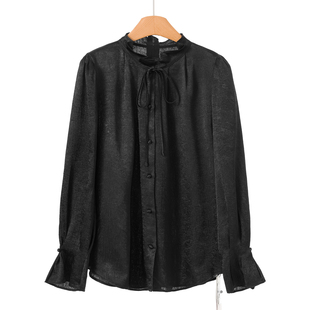 帛 衬衫 26春装 木耳立领系带喇叭袖 291 绍 359西湖阁老