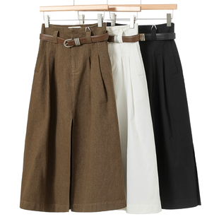 高腰送皮质腰带多开叉A字半身裙265 春装 699西湖阁老 芙