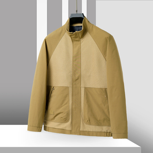 棉质拼接落肩袖 男装 春季 冰 立领夹克外套102 西湖阁老