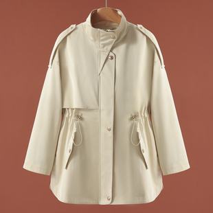 抽绳收腰侧开叉立领风衣外套033 春装 899西湖阁老 序