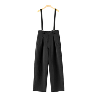 水钻爱心扣高腰减龄阔腿背带裤 夏季 579弜 栖 569西湖阁老