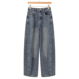 复古做旧拼接休闲镰刀牛仔裤 春装 736 兰 469西湖阁老