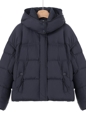 1299西湖阁老【帛】当季冬装 连帽可拆卸立领泡芙感羽绒服381