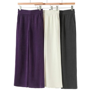垂感直筒裤 599西湖阁老 松紧高腰宽脚裤 冬装 627 栖