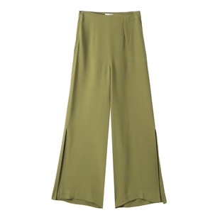 高腰无口袋侧开叉阔腿裤 轻奢春季 006 缇 999冰丝垂感挺括