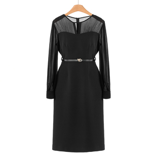 小心机镂空圆领轻透拼接收腰连衣裙108 春装 699西湖阁老 熠