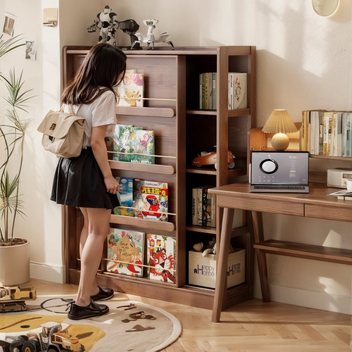 实木书架家用儿童落地置物架书柜