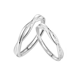 MAGICPOLE无尽 爱莫比乌斯环足银情侣戒指高级感素圈999纯银对戒