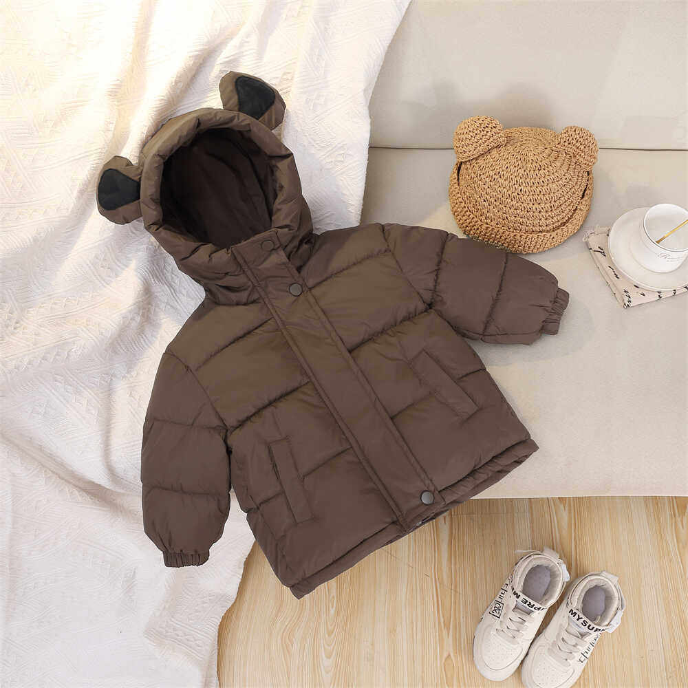 2025新款儿童羽绒棉服加绒加厚冬装男童外套棉袄宝宝连帽棉衣冬季