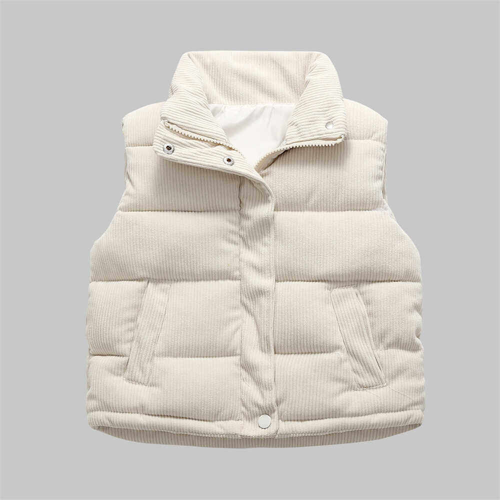 2024新款儿童羽绒棉马甲立领加厚男女童灯芯绒马夹宝宝背心中小童