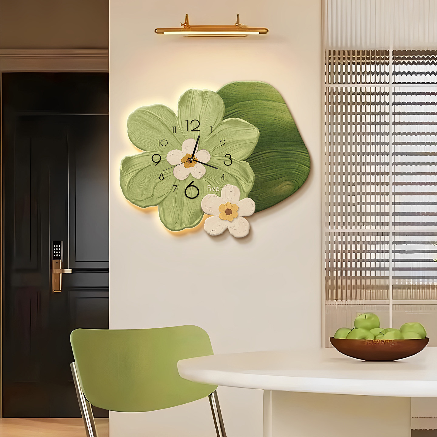 钟表挂钟客厅高级感复古风花卉2025年新款家用时钟家用餐厅装饰画