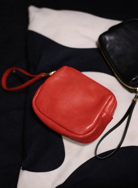 独行野兽真皮头层植鞣牛皮小方包零钱包钥匙包卡包