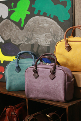 独行野兽原创设计保龄球手提包斜挎包进口头层牛皮雾蜡皮中号26