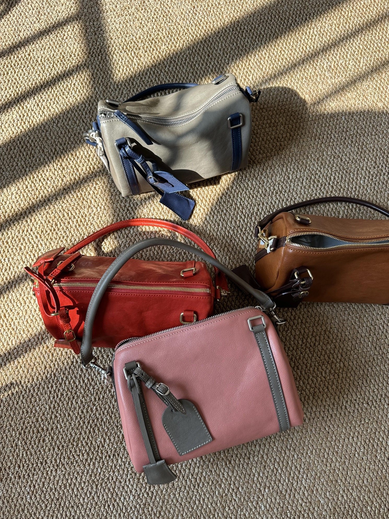 独行野兽原创头层植鞣牛皮真皮水桶包波士顿女包单肩斜挎包手提包