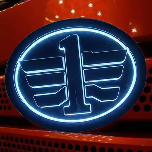 适用一汽解放j6发光车标带灯