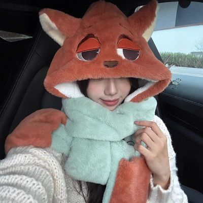 疯狂动物城帽子围巾一体高品质礼