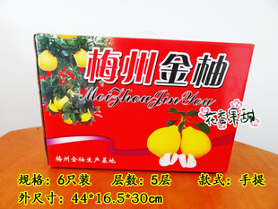 节日送礼梅州金柚沙田柚 白肉蜜柚子专用纸箱 包装礼盒箱子6只装