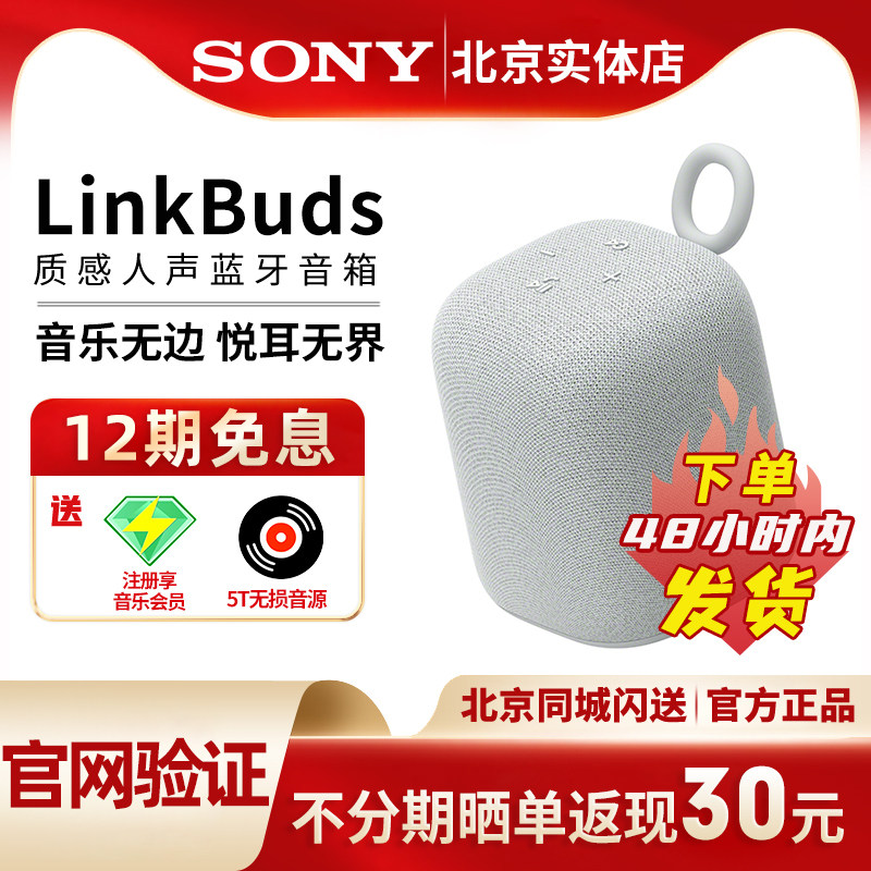 Sony/索尼LinkBuds无线蓝牙音箱音乐盒质感人声SRS-