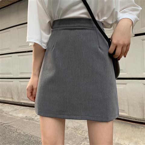 高腰a字裙半身裙女春夏2025新款韩版百搭显瘦学生纯色西装小短裙