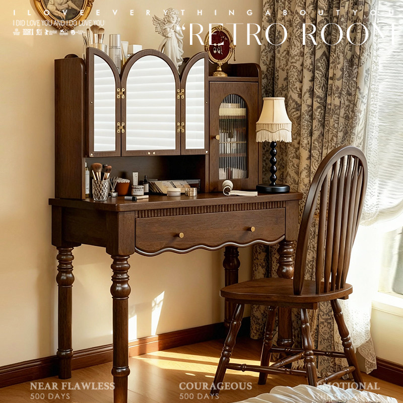 法式实木梳妆台小户型卧室化妆桌