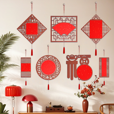 马年新款木质镂空宣纸挂件买2送1