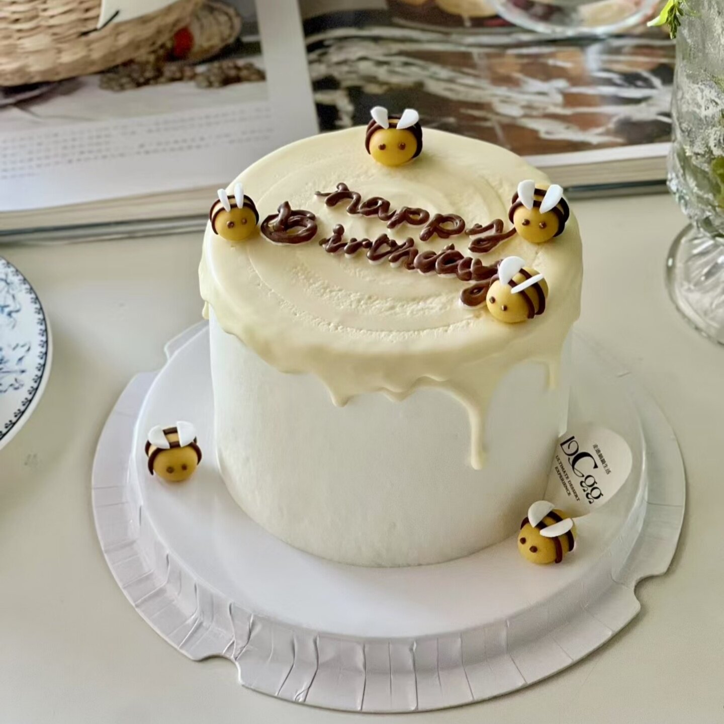 网红小蜜蜂蛋糕装饰摆件儿童小孩蜜蜂生日烘焙甜品台装扮插件配件