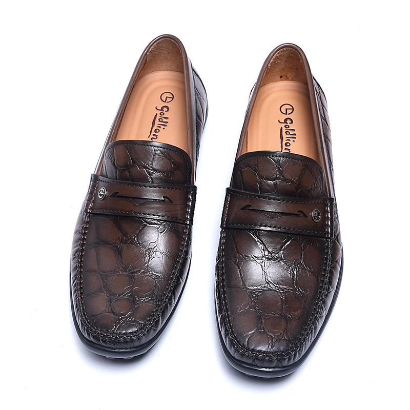 金利来男鞋2025春季新款专柜正品鳄鱼纹套脚商务休闲皮鞋男豆豆鞋,流行男鞋,乐福鞋（豆豆鞋）,淘宝优惠券,粉丝福利购,淘宝优惠卷