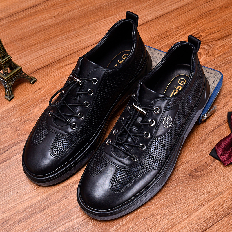 金利来真皮镂空运动休闲皮鞋男