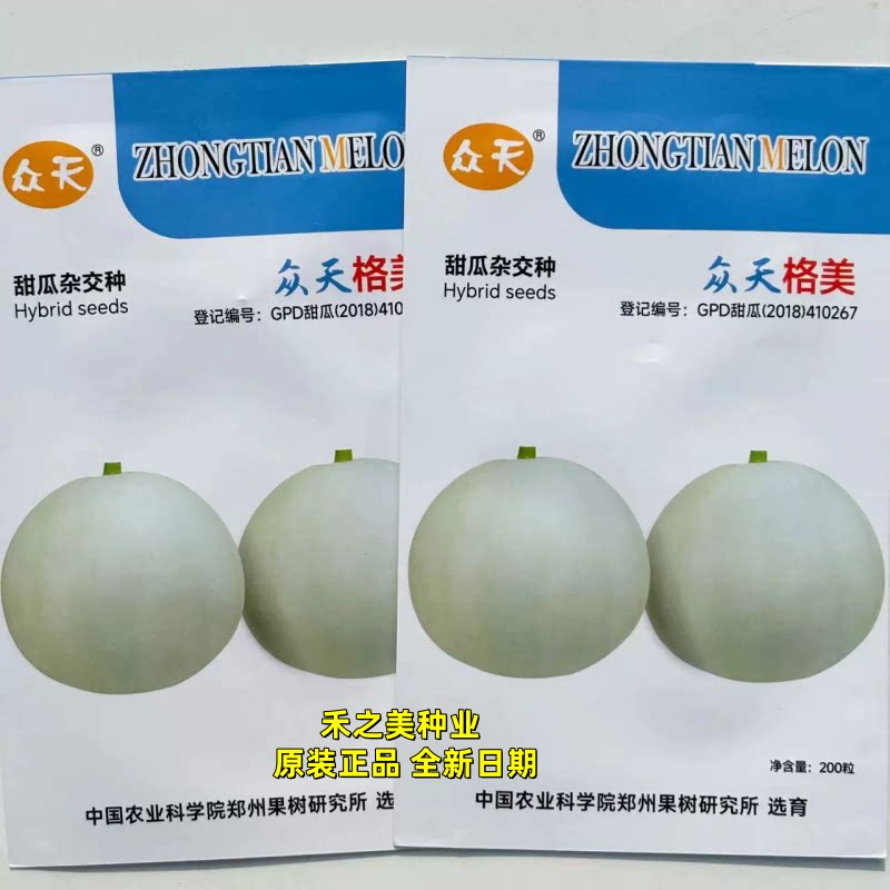 众天格美甜瓜种子早中熟薄皮白皮香瓜肉白甜瓜种籽好吃水果种子