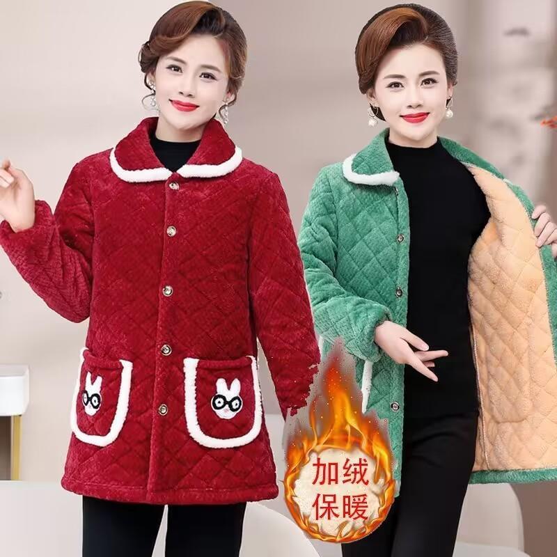 四川省服加绒罩衣棉衣女士灯芯绒围裙厨房家用家居服棉服适合小个