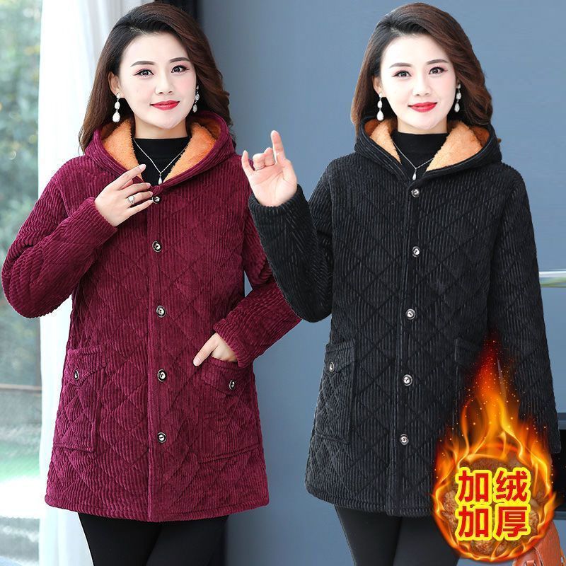 四川省省服新款棉衣女保暖加厚加绒棉服秋冬款罩衣宽松外套中老年