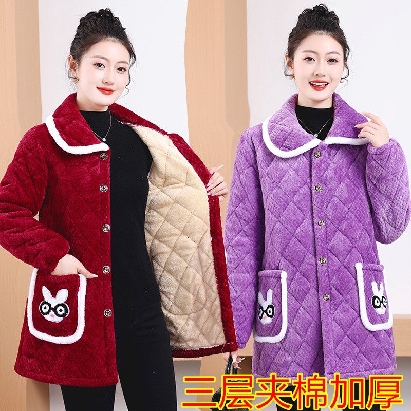 四川省服冬季新款加绒加厚女式棉衣外套保暖防寒加厚罩衣棉服女装