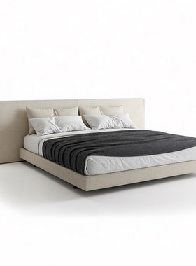 Poliform YUME宽屏床意式极简1.8布艺床设计师别墅样板房主卧大床