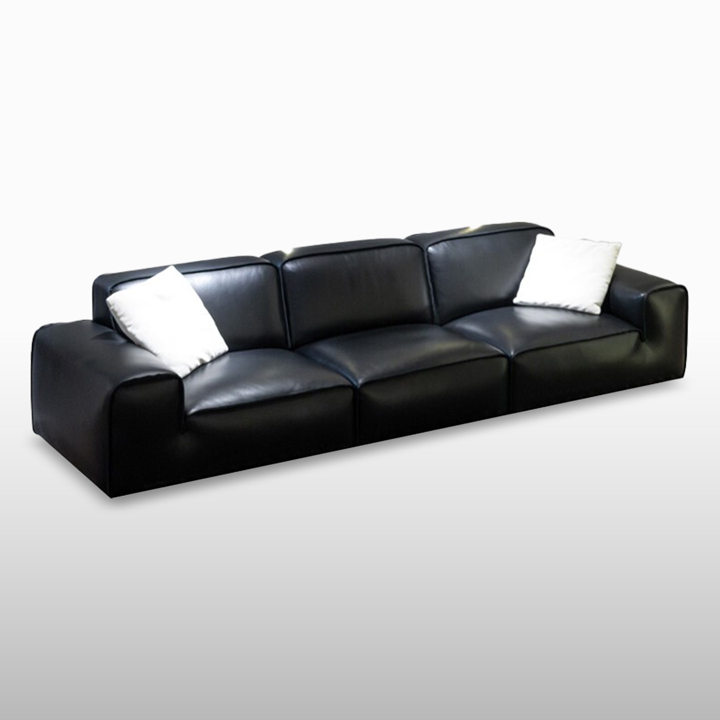 AVENUE大黑牛沙发客厅大平层直排沙发意式极简真皮沙发