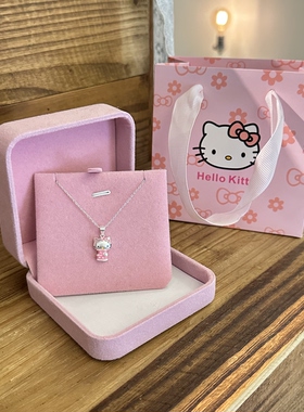 925纯银Kitty猫项链女生轻奢小众kt锁骨链送儿童女友闺蜜生日礼物