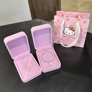 Kitty猫纯银项链手链套装女生儿童宝宝亲子款2026新款生日礼物