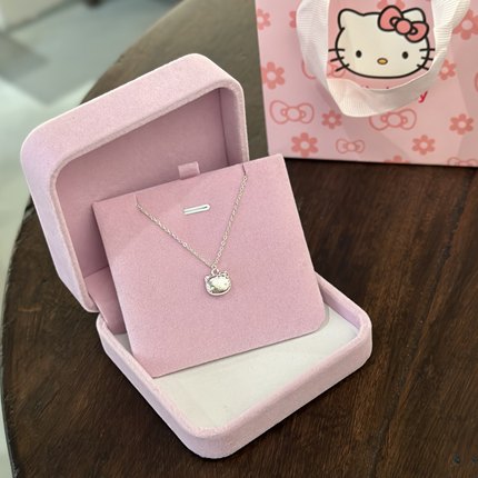 生日礼物Kitty猫纯银项链女甜美可爱kt吊坠银项链儿童学生送闺蜜