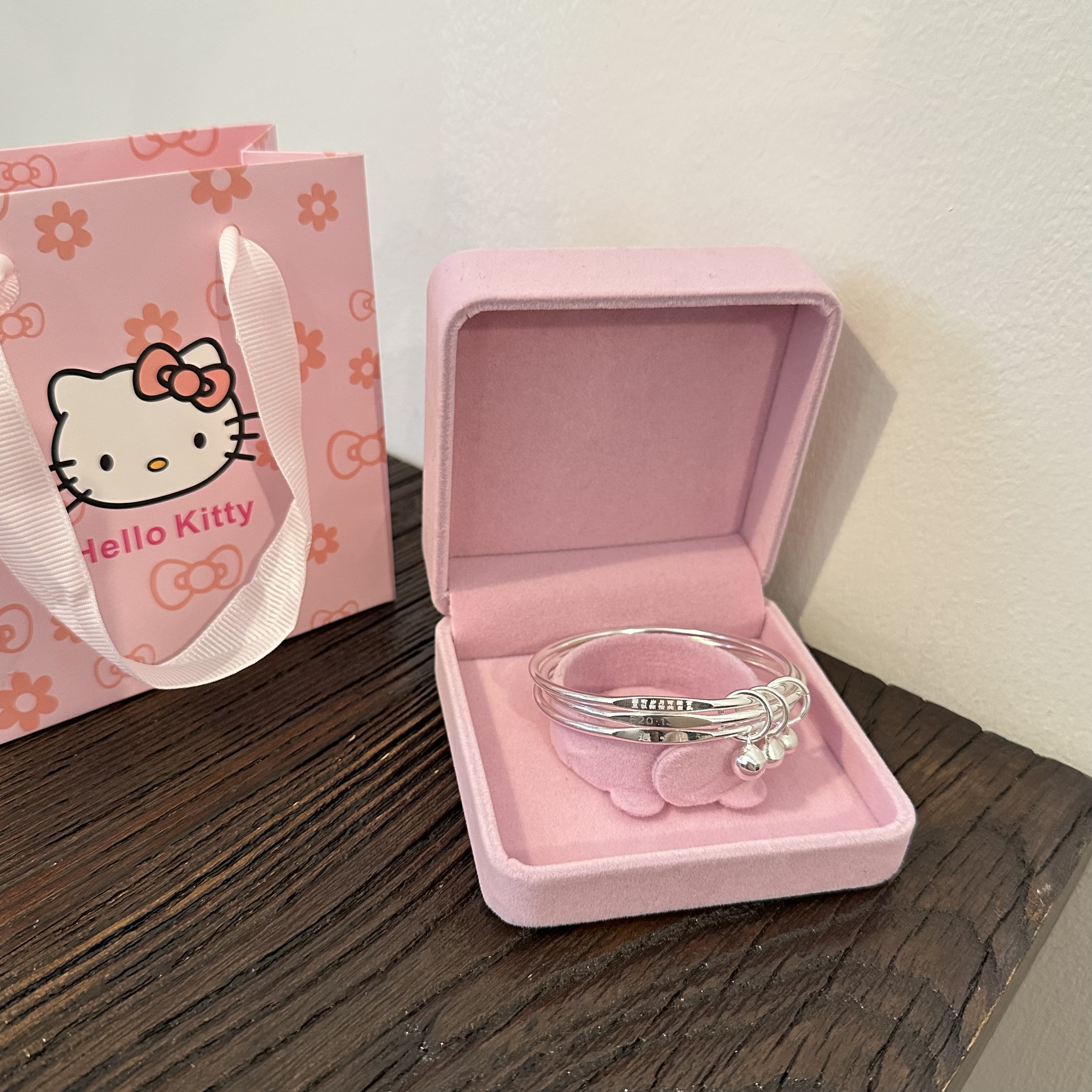 生日礼物999足银三生三世铃铛手镯女新款闭口银手环情人节送女友