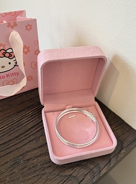 999纯银三生三世闭口手镯女实心银镯子小众设计百搭送人生日礼物