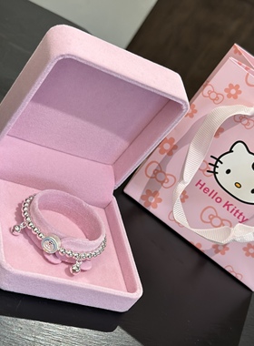 999足银蓝胖子圆珠手链女简约童趣叮当猫银手串男女宝宝成人礼物