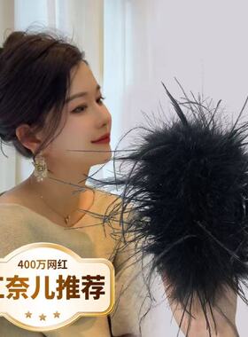 四倍毛量大号发饰抓夹高马尾发夹女毛毛黑色发抓抓夹夹子头发发箍