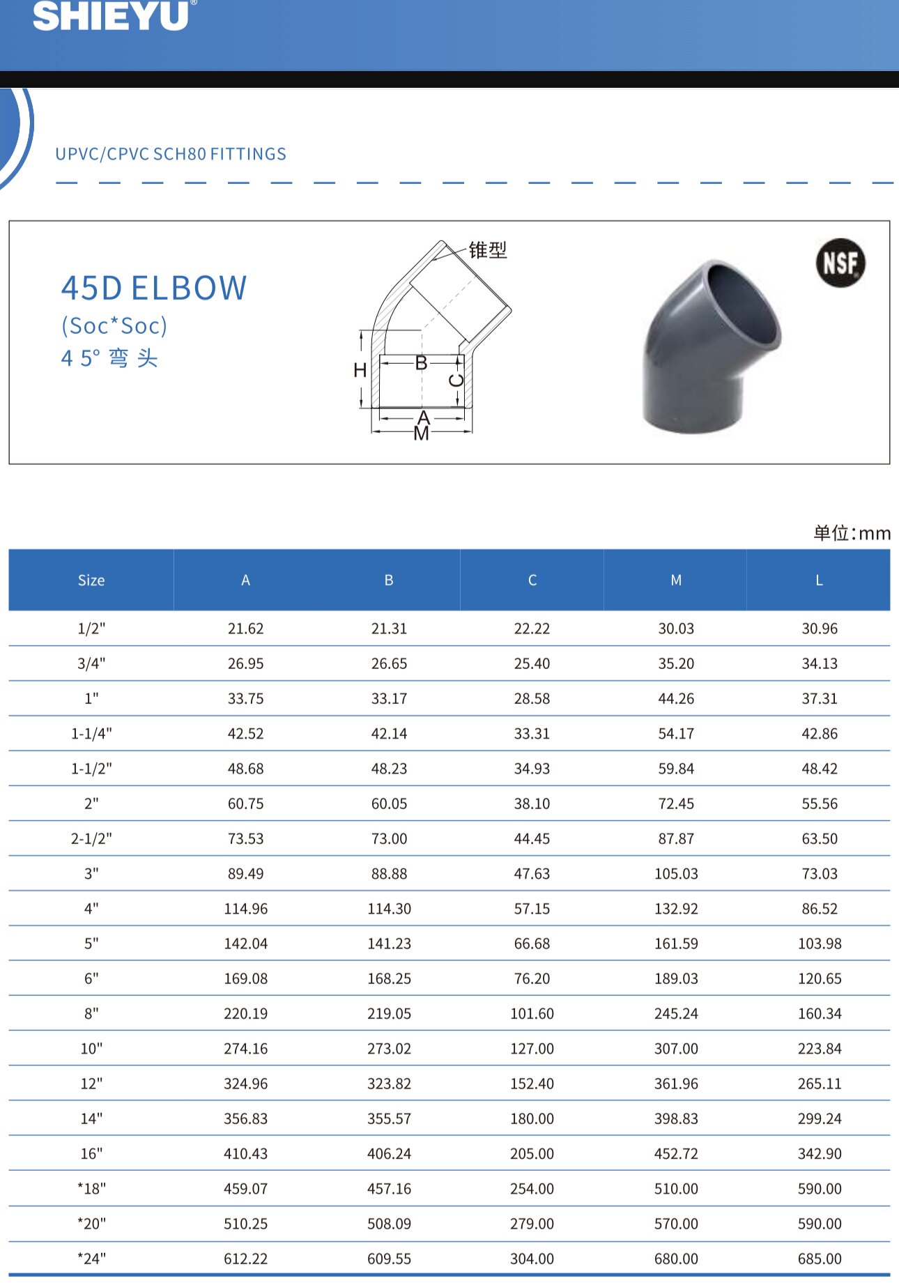 协羽 美标 45度弯头，具体型号 价格私聊 给折扣 出报价单。图片