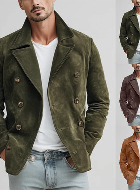 2026欧美秋冬新款外贸亚马逊热卖男装休闲时尚复古夹克外套男士