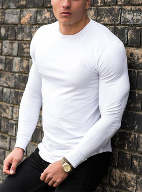 Fitness long-sleeved T-shirt健身运动紧身长袖T恤户外上衣跑步