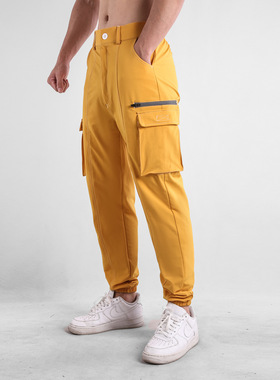 欧美健身高品质美式工装裤款多口袋男士束脚裤潮流休闲长裤子穿搭