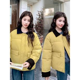 韩系冬季小个子俏皮可爱羽绒服女休闲百搭棉服加厚保暖面包服外套
