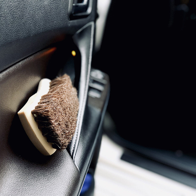 汽车内饰清洁马毛刷 真皮座椅马鬃毛刷 车用织物清洗刷 皮革刷